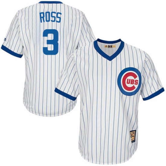 Men's Majestic Chicago Cubs 3 David Ross Replica White Home Cooperstown MLB Jersey