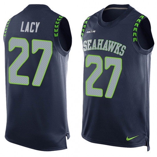 Men's Nike Seattle Seahawks 27 Eddie Lacy Limited Steel Blue Player Name & Number Tank Top NFL Jersey