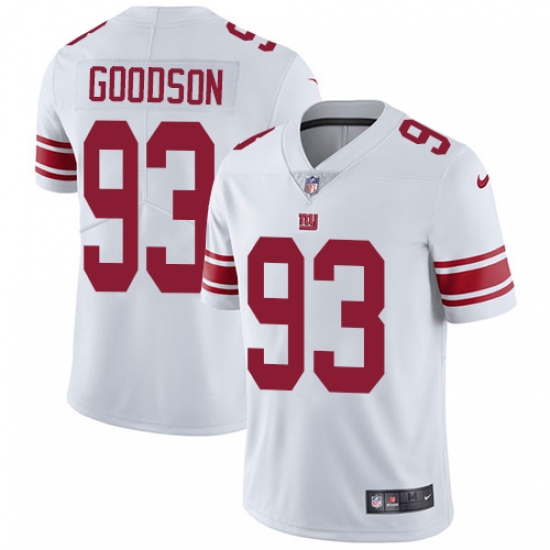 Men's Nike New York Giants 93 B.J. Goodson White Vapor Untouchable Limited Player NFL Jersey