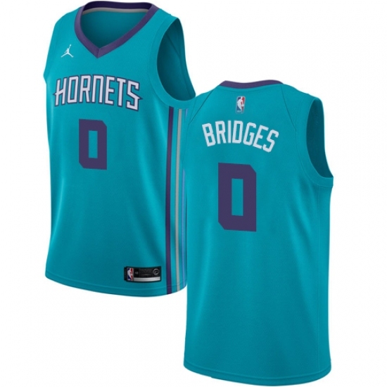 Women's Nike Jordan Charlotte Hornets 0 Miles Bridges Swingman Teal NBA Jersey - Icon Edition