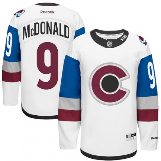 Men's Reebok Colorado Avalanche 9 Lanny McDonald Premier White 2016 Stadium Series NHL Jersey