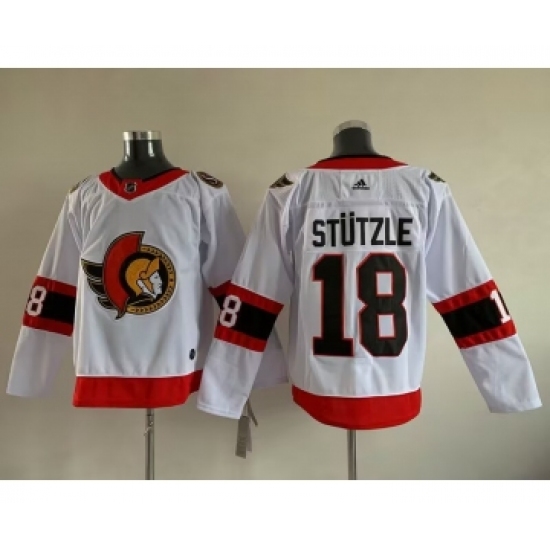 Men's Ottawa Senators 18 Tim Stutzle White Stitched jersey