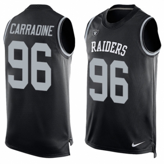 Men's Nike Oakland Raiders 96 Cornellius Carradine Limited Black Player Name & Number Tank Top NFL Jersey