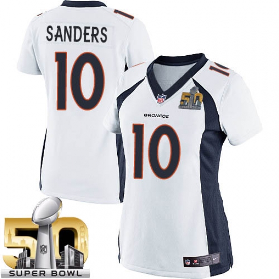 Women's Nike Denver Broncos 10 Emmanuel Sanders Limited White Super Bowl 50 Bound NFL Jersey