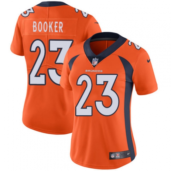 Women's Nike Denver Broncos 23 Devontae Booker Elite Orange Team Color NFL Jersey