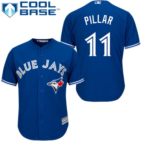 Youth Majestic Toronto Blue Jays 11 Kevin Pillar Authentic Blue Alternate MLB Jersey