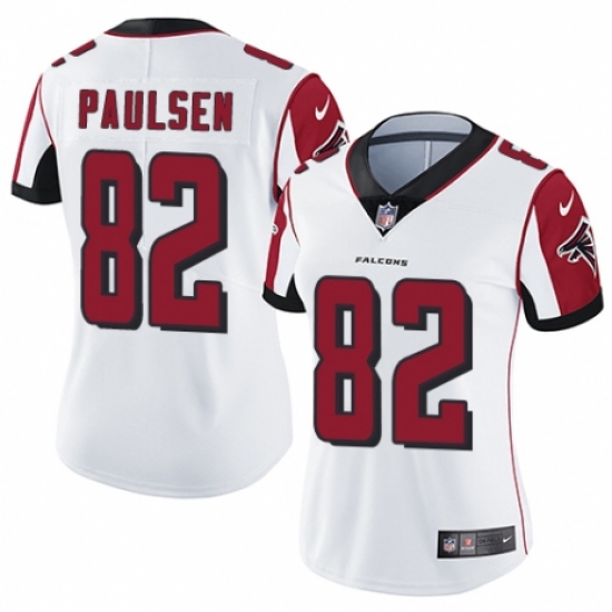 Women's Nike Atlanta Falcons 82 Logan Paulsen White Vapor Untouchable Limited Player NFL Jersey