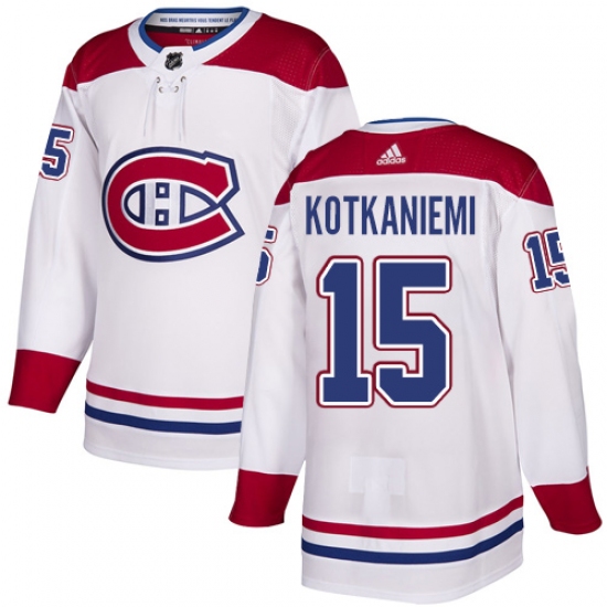 Youth Adidas Montreal Canadiens 15 Jesperi Kotkaniemi Authentic White Away NHL Jersey