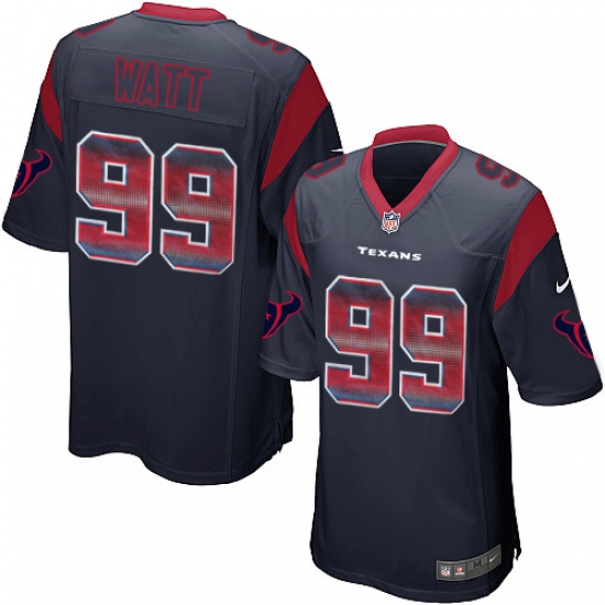 Men's Nike Houston Texans 99 J.J. Watt Limited Navy Blue Strobe NFL Jersey