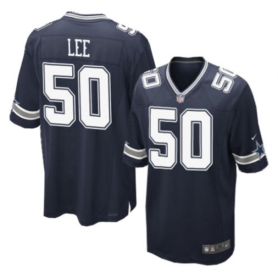 Men's Nike Dallas Cowboys 50 Sean Lee Game Navy Blue Team Color NFL Jersey