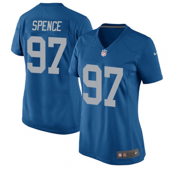 Women's Nike Detroit Lions 97 Akeem Spence Game Blue Alternate NFL Jersey