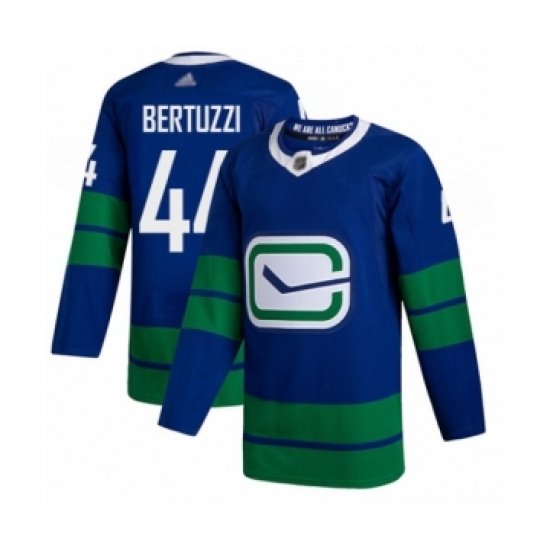 Men's Vancouver Canucks 44 Todd Bertuzzi Authentic Royal Blue Alternate Hockey Jersey