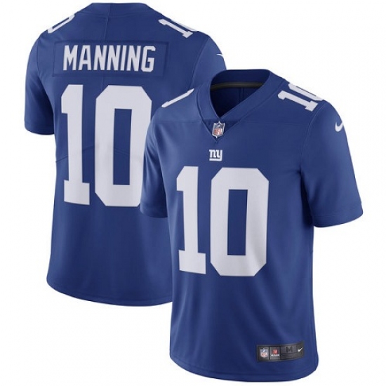 Men's Nike New York Giants 10 Eli Manning Royal Blue Team Color Vapor Untouchable Limited Player NFL Jersey