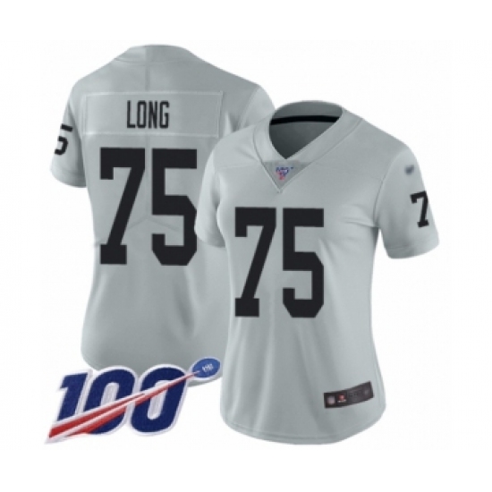 Women's Oakland Raiders 75 Howie Long Limited Silver Inverted Legend 100th Season Football Jersey