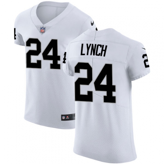 Men's Nike Oakland Raiders 24 Marshawn Lynch White Vapor Untouchable Elite Player NFL Jersey