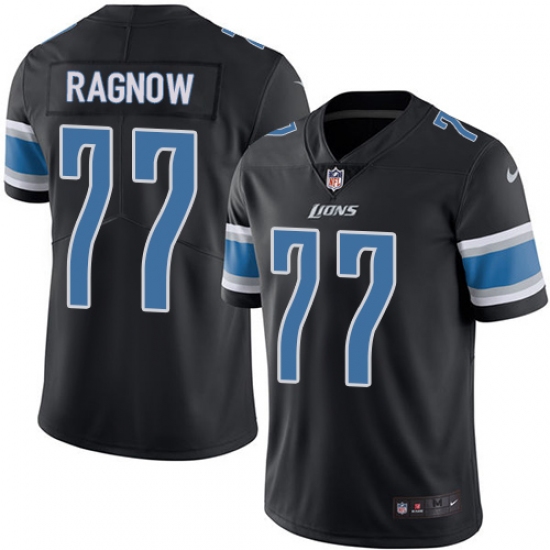 Men's Nike Detroit Lions 77 Frank Ragnow Limited Black Rush Vapor Untouchable NFL Jersey