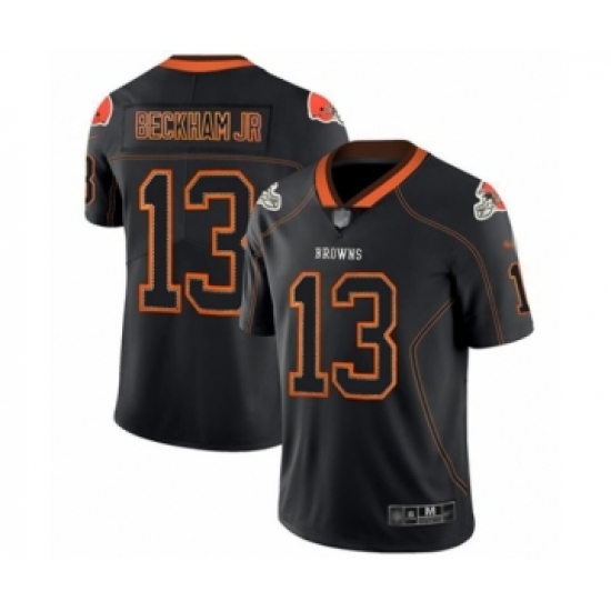 Men's Cleveland Browns 13 Odell Beckham Jr. Limited Lights Out Black Rush Football Jersey