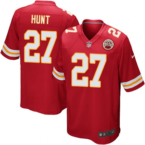 Men's Nike Kansas City Chiefs 27 Kareem Hunt Game Red Team Color NFL Jersey