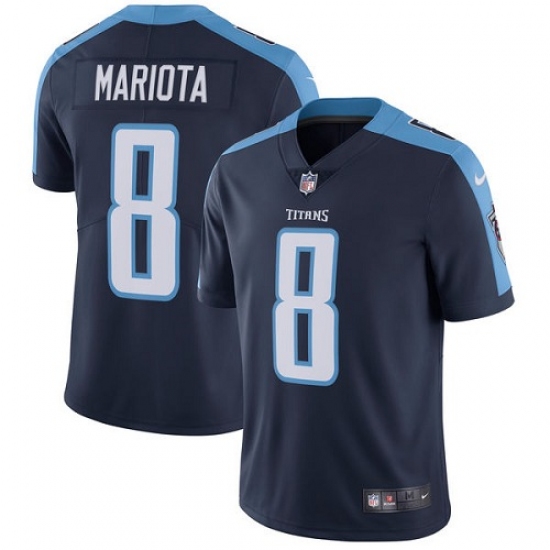 Men's Nike Tennessee Titans 8 Marcus Mariota Navy Blue Alternate Vapor Untouchable Limited Player NFL Jersey