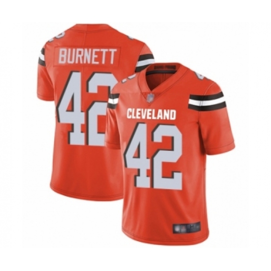 Youth Cleveland Browns 42 Morgan Burnett Orange Alternate Vapor Untouchable Limited Player Football Jersey