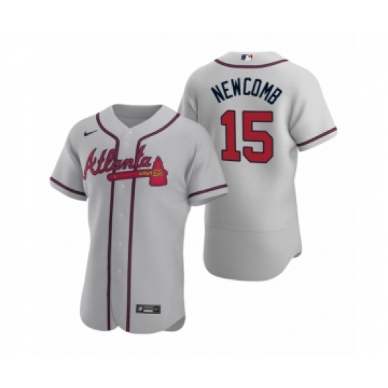 Men's Atlanta Braves 15 Sean Newcomb Nike Red Authentic 2020 Alternate Jersey