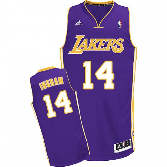 Men's Adidas Los Angeles Lakers 14 Brandon Ingram Swingman Purple Road NBA Jersey