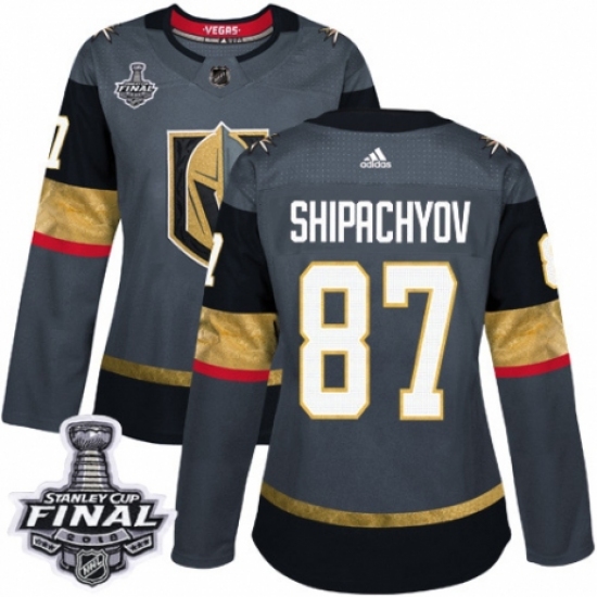 Women's Adidas Vegas Golden Knights 87 Vadim Shipachyov Authentic Gray Home 2018 Stanley Cup Final NHL Jersey