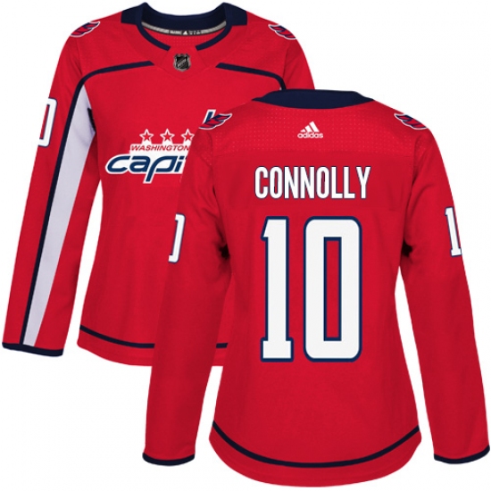 Women's Adidas Washington Capitals 10 Brett Connolly Premier Red Home NHL Jersey