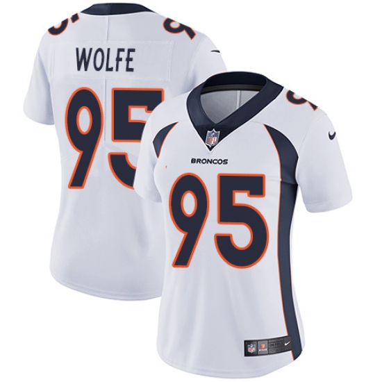 Women's Nike Denver Broncos 95 Derek Wolfe Elite White NFL Jersey