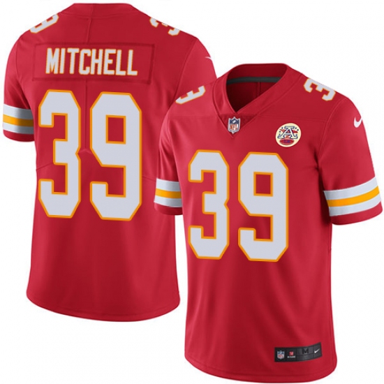 Youth Nike Kansas City Chiefs 39 Terrance Mitchell Red Team Color Vapor Untouchable Limited Player NFL Jersey