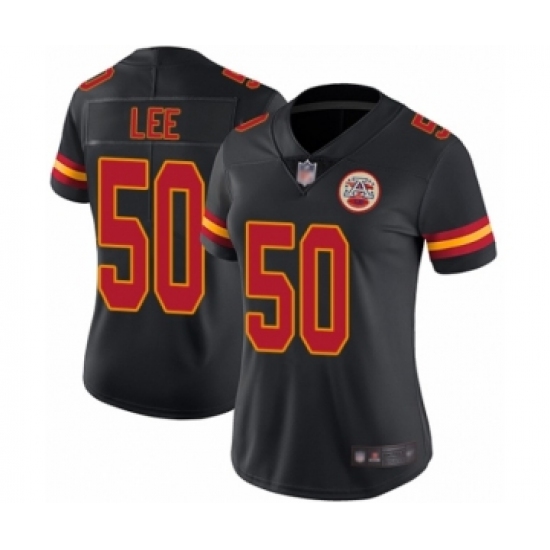 Women's Kansas City Chiefs 50 Darron Lee Limited Black Rush Vapor Untouchable Football Jersey