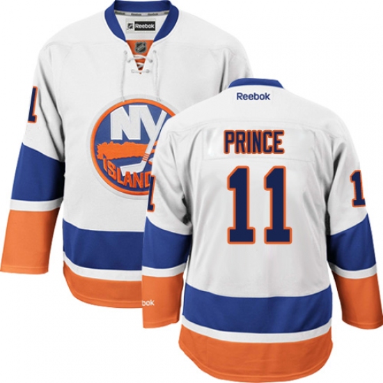 Youth Reebok New York Islanders 11 Shane Prince Authentic White Away NHL Jersey