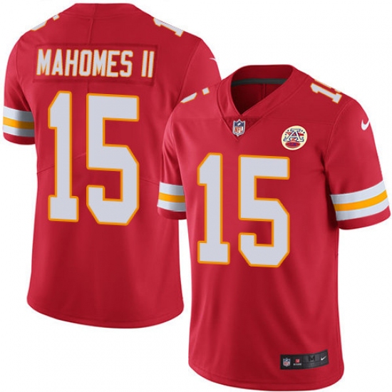 Youth Nike Kansas City Chiefs 15 Patrick Mahomes II Red Team Color Vapor Untouchable Limited Player NFL Jersey