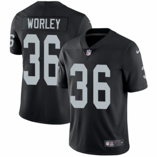 Men's Nike Oakland Raiders 36 Daryl Worley Black Team Color Vapor Untouchable Limited Player NFL Jersey