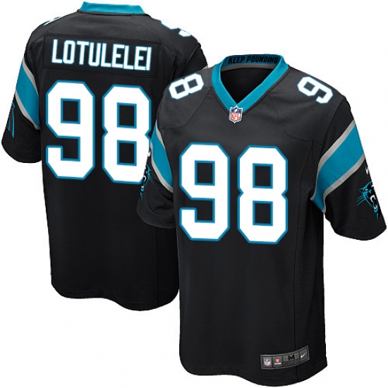 Men's Nike Carolina Panthers 98 Star Lotulelei Game Black Team Color NFL Jersey