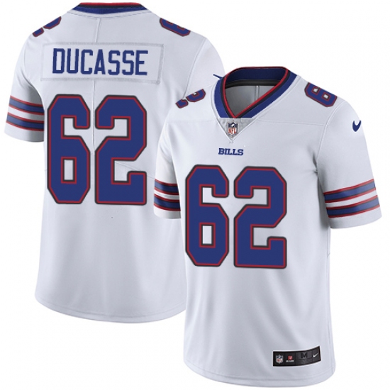 Men's Nike Buffalo Bills 62 Vladimir Ducasse White Vapor Untouchable Limited Player NFL Jersey