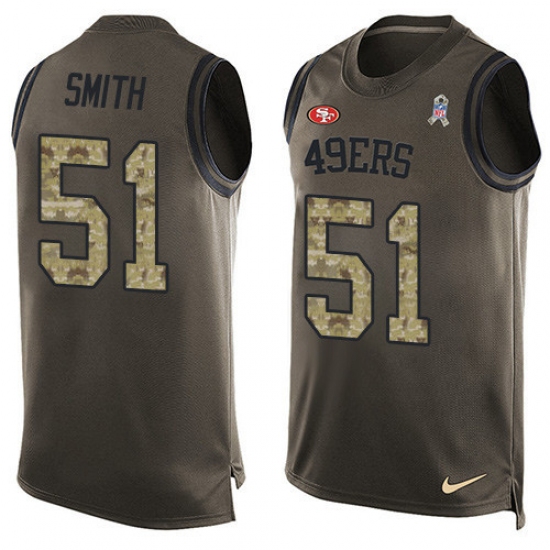 Men's Nike San Francisco 49ers 51 Malcolm Smith Limited Green Salute to Service Tank Top NFL Jersey