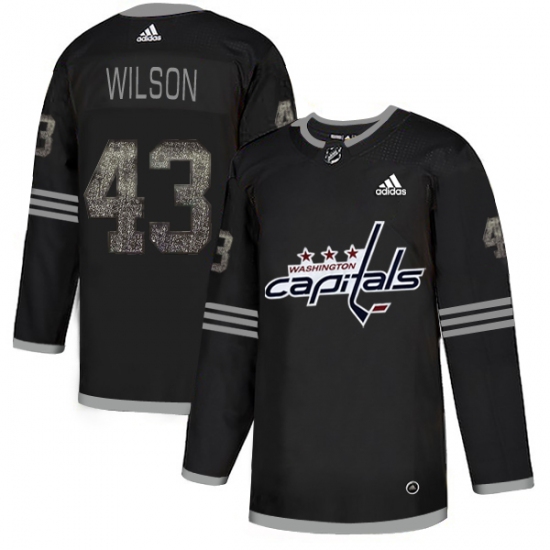 Men's Adidas Washington Capitals 43 Tom Wilson Black 1 Authentic Classic Stitched NHL Jersey