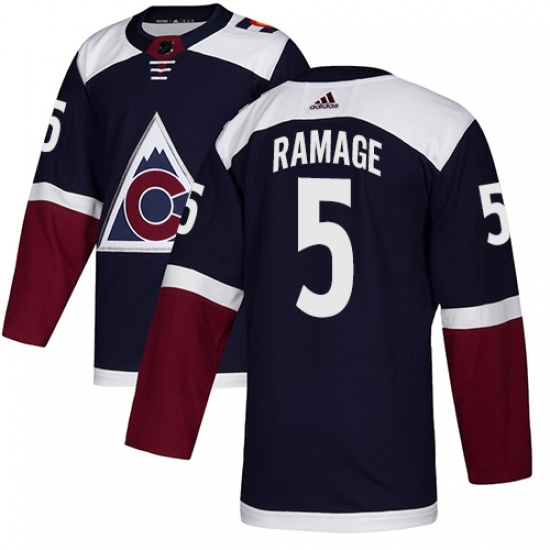 Men's Adidas Colorado Avalanche 5 Rob Ramage Authentic Navy Blue Alternate NHL Jersey