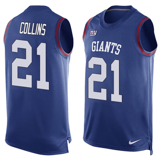 Men's Nike New York Giants 21 Landon Collins Limited Royal Blue Player Name & Number Tank Top NFL Jersey