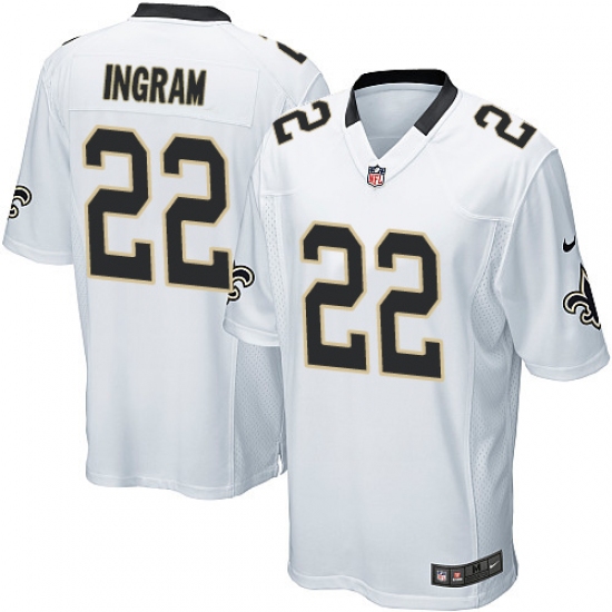 Men's Nike New Orleans Saints 22 Mark Ingram Game White NFL Jersey