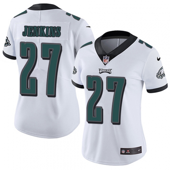 Women's Nike Philadelphia Eagles 27 Malcolm Jenkins White Vapor Untouchable Limited Player NFL Jersey