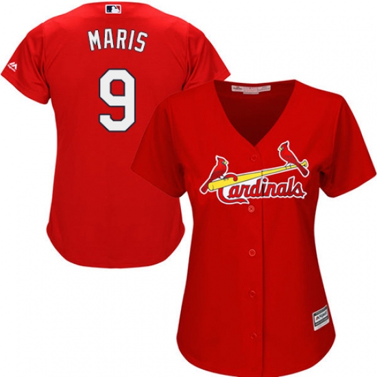 Women's Majestic St. Louis Cardinals 9 Roger Maris Replica Red Alternate Cool Base MLB Jersey