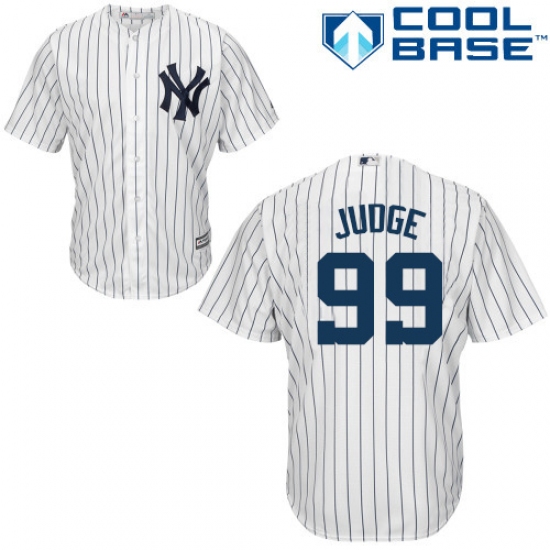 Youth Majestic New York Yankees 99 Aaron Judge Replica White Home MLB Jersey