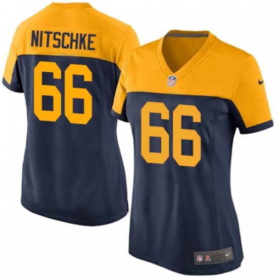 Women's Nike Green Bay Packers 66 Ray Nitschke Limited Navy Blue Alternate NFL Jersey
