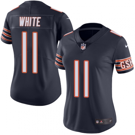 Women's Nike Chicago Bears 11 Kevin White Navy Blue Team Color Vapor Untouchable Limited Player NFL Jersey