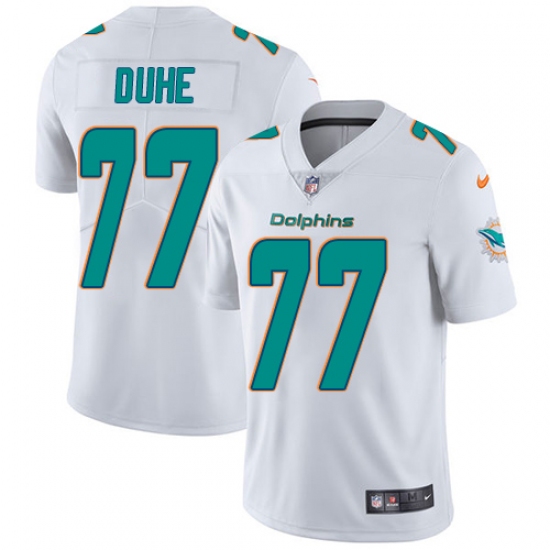 Youth Nike Miami Dolphins 77 Adam Joseph Duhe Elite White NFL Jersey