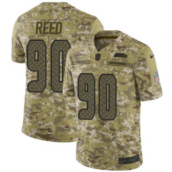 Men's Nike Seattle Seahawks 90 Jarran Reed Limited Camo 2018 Salute to Service NFL Jersey