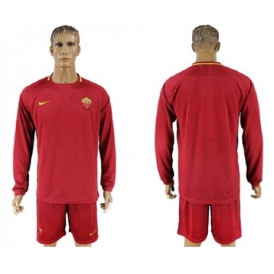 Roma Blank Home Long Sleeves Soccer Club Jersey