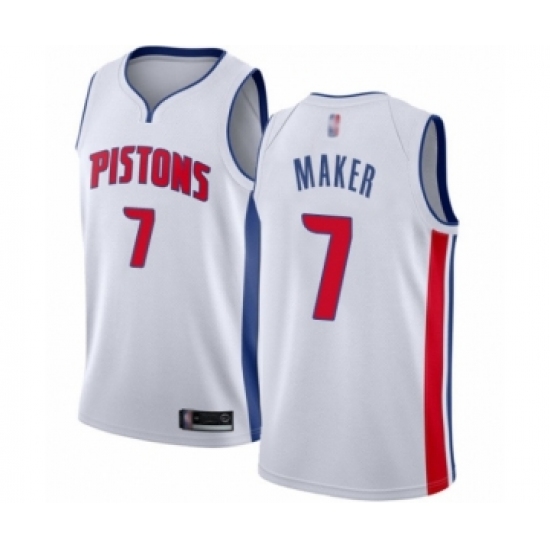 Women's Detroit Pistons 7 Thon Maker Authentic White Basketball Jersey - Association Edition